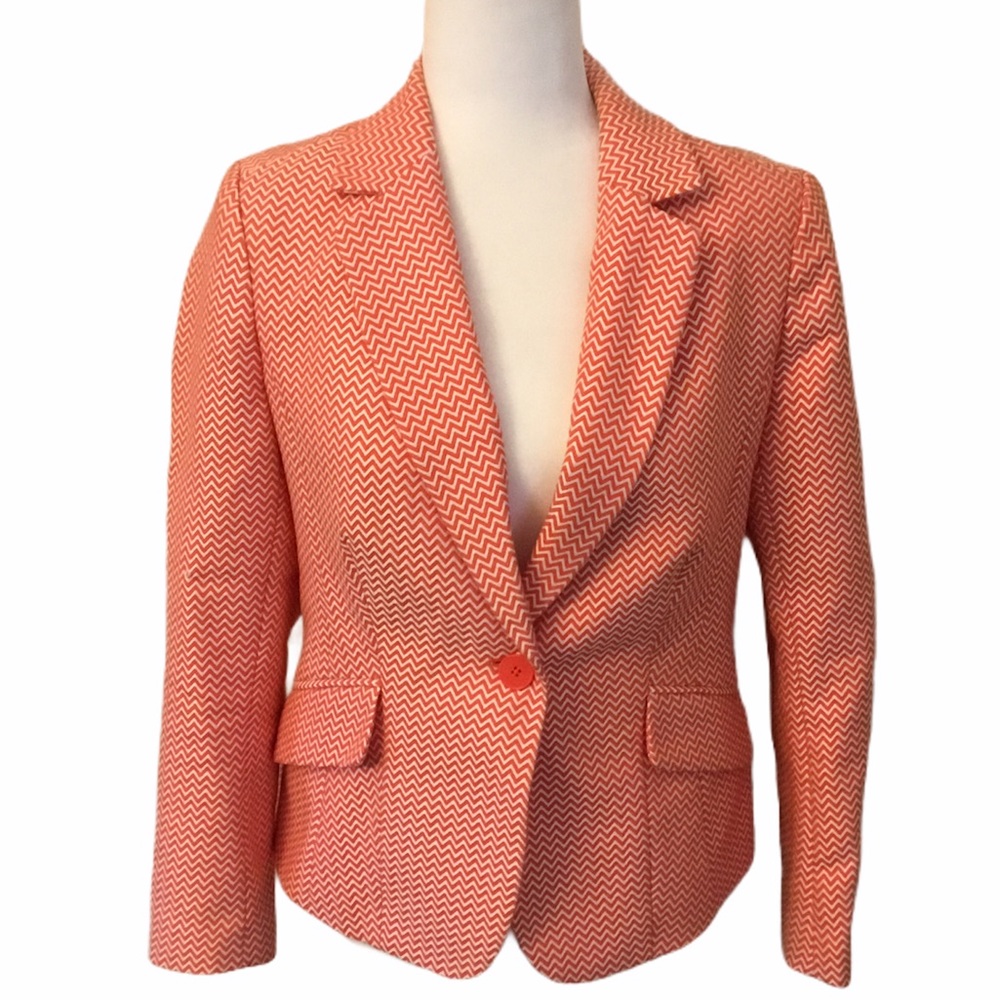 Liz Claiborne Coral Chevron Blazer